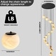 preview thumbnail 12 of 19, KAYLA Luxury 14-Light Alabaster Globe Chandelier in Vintage Copper Finish, Grand Pendant Light for Stairwells or Foyers - 138in