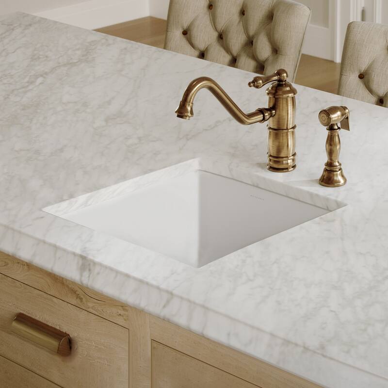 Whitehaus WHUF1818 Fireclay 18" Undermount Single Basin Fireclay
