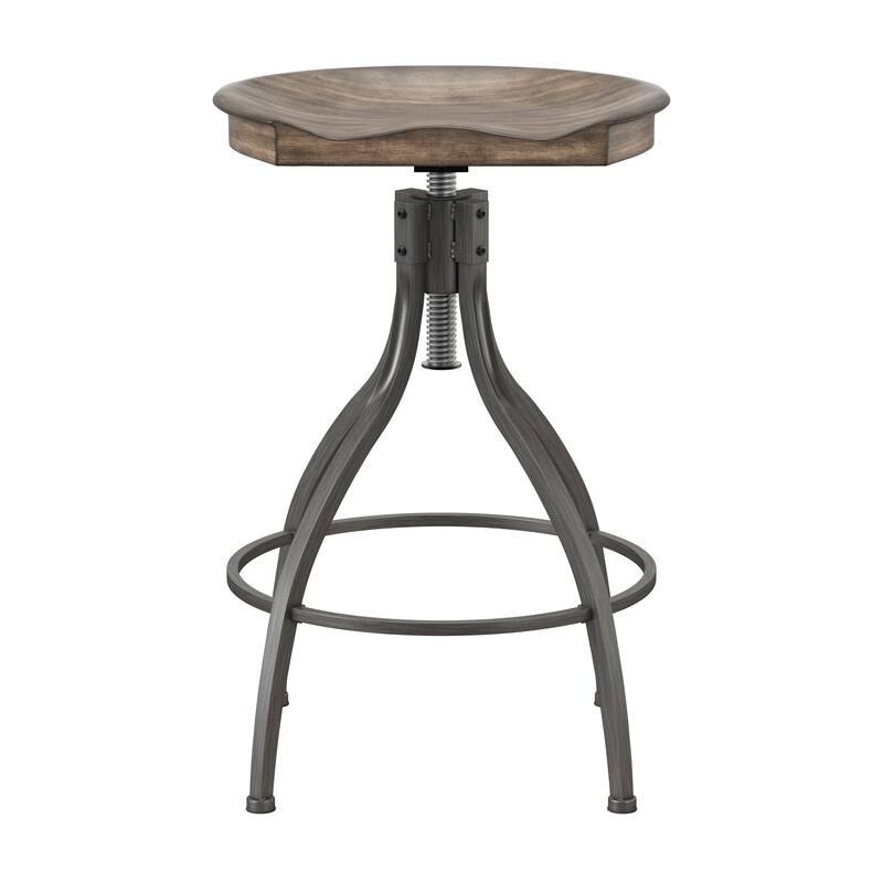 Hillsdale Worland Backless Metal Adjustable Height Swivel Stool