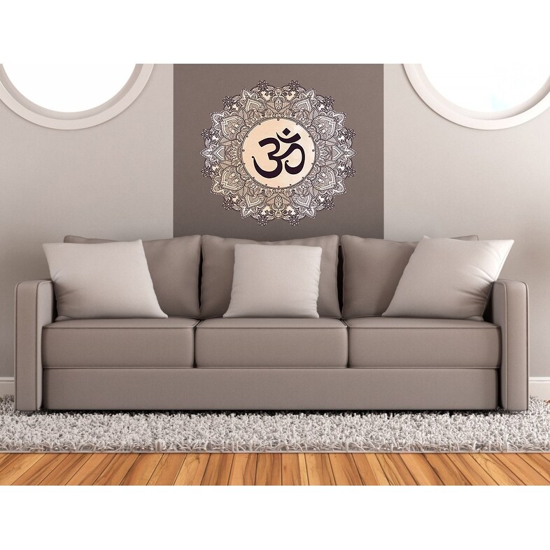 Boho Mandala OM Wall Decal, Boho Mandala OM Wall sticker,-image