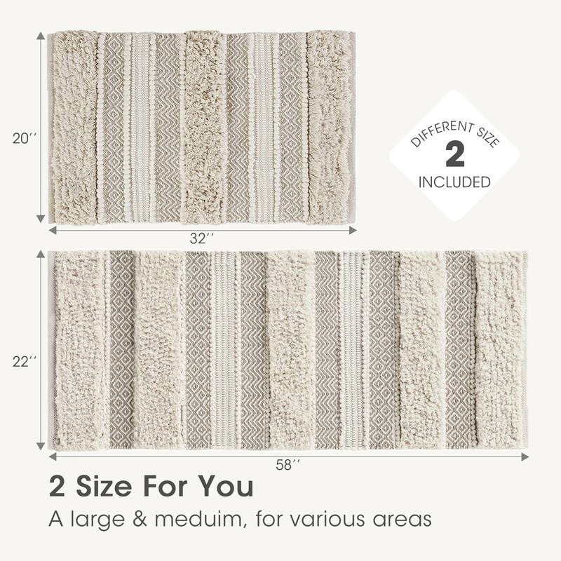 INK+IVY Asher Woven Texture Stripe Bath Rug