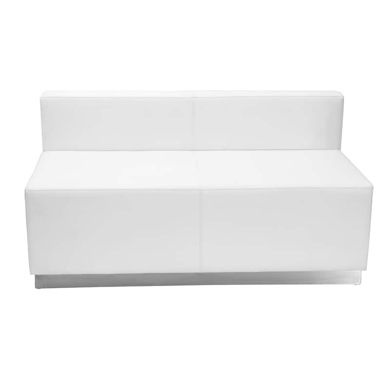 LeatherSoft Loveseat with Stainless Steel Base - Reception Furniture