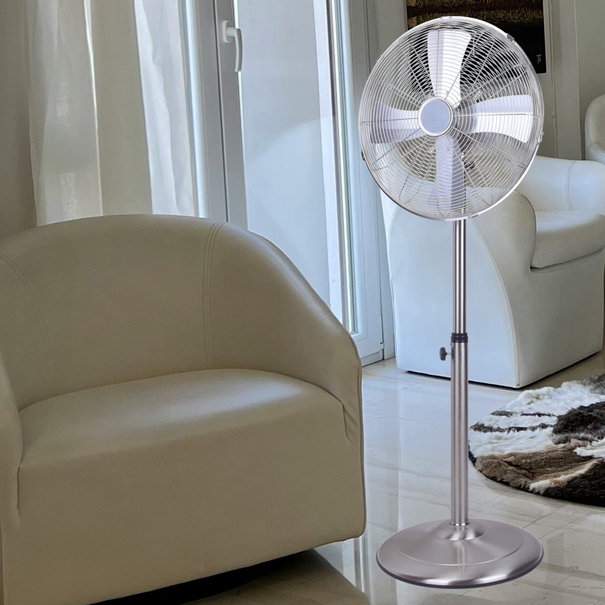 16 in Metal Stand Fan,Classic Design, Pure Copper Wiring Motor, 4