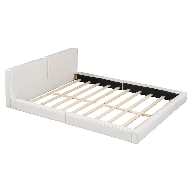 Queen Upholstered Bed with Velvet Fabric & Solid Frame