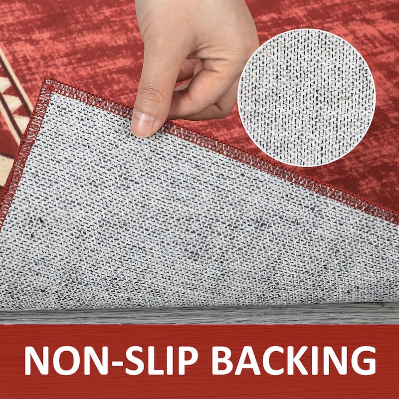 Garvee Machine Washable Rug Modern Bordered Area Rugs