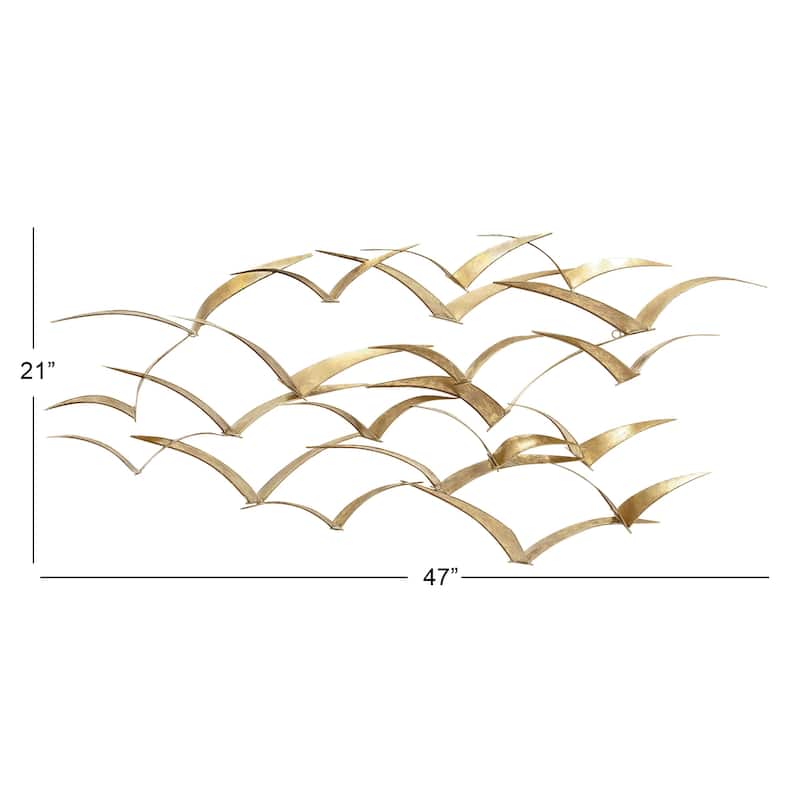 Metal Bird Sleek Flying Home Wall Decor - Gold, Black, Brown, Blue, Silver - Roche River Decor