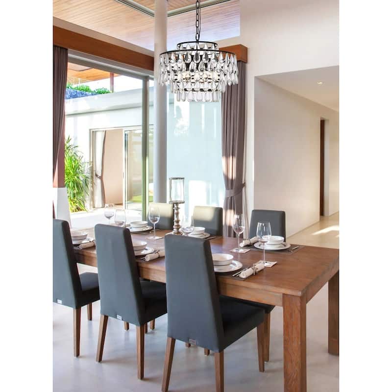 Elegant Lighting 1102D18 Mila 5 Light 18" Wide Crystal Pendant with