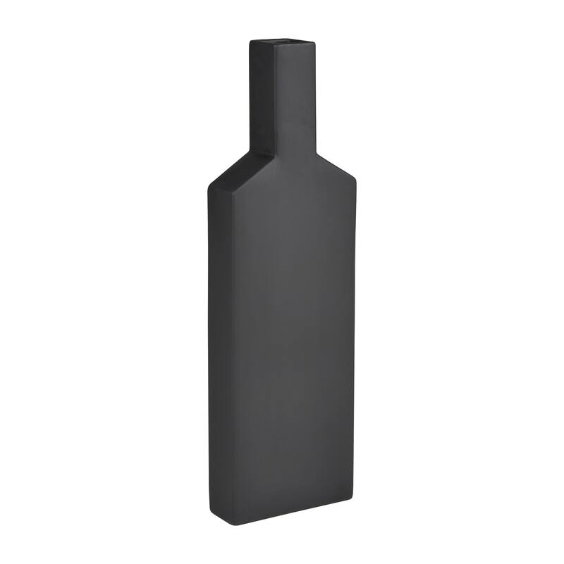 Elk Home Drue Matte Black Earthenware 7.25 Inch Wide Vase
