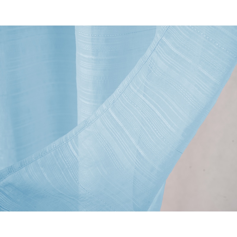 Erica Striped Doily Single Grommet Curtain Panel - (1x) 54 x 90 in. - (1x) 54 x 90 in.