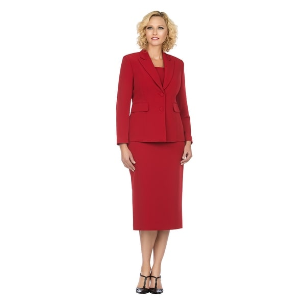 red pencil skirt suit