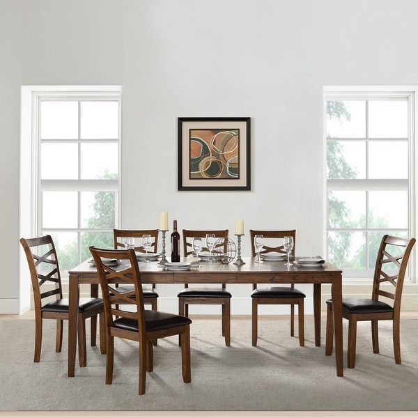 7-Piece Rectangle Dining Table Sets with Chairs Rubber Wood for Dining Room. Opens flyout.