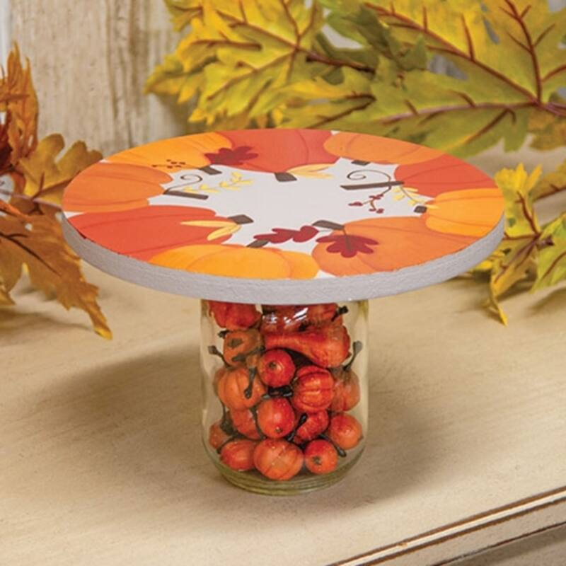 Glass Jar with Fall Topper - Multi