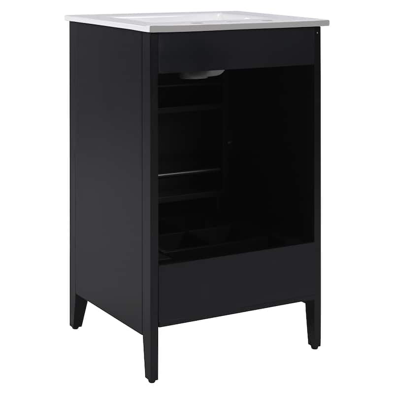 Roomfitters Bathroom Vanity with Sink, Storage Cabinet with Drawer and Adjustable Door Shelf