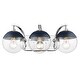preview thumbnail 40 of 57, Carbon Loft Barton Clear Glass and Steel 3-light Bath Vanity