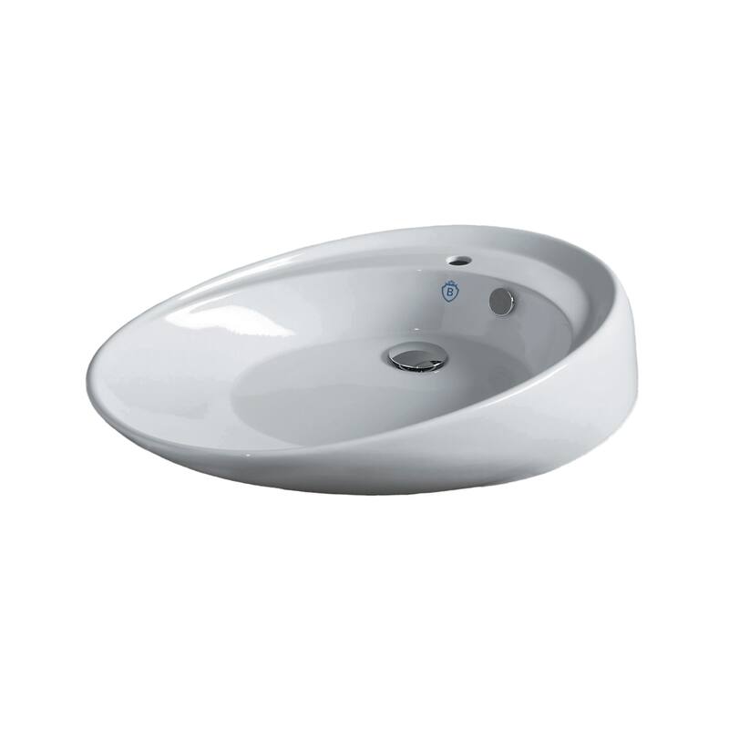Whitehaus Britannia Oval Above Mount Basin with Single Faucet Hole