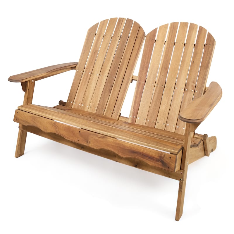Malibu Outdoor Wood Adirondack Loveseat by Christopher Knight Home - 51.75"L x 35.75"W x 34.25" H