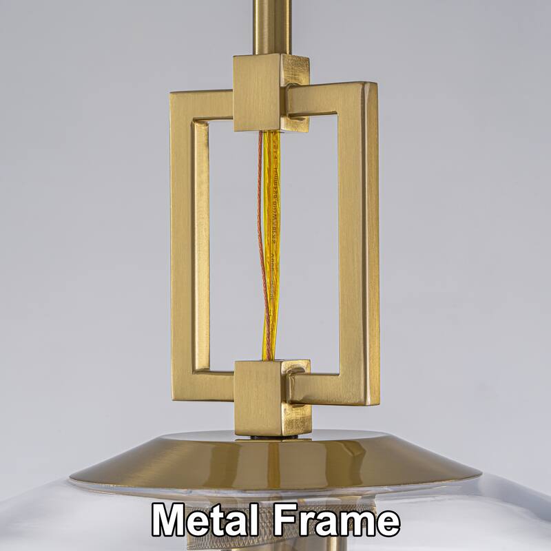 Starskys 1-Light 18in.W Modern Clear Glass Dome Pendant Light