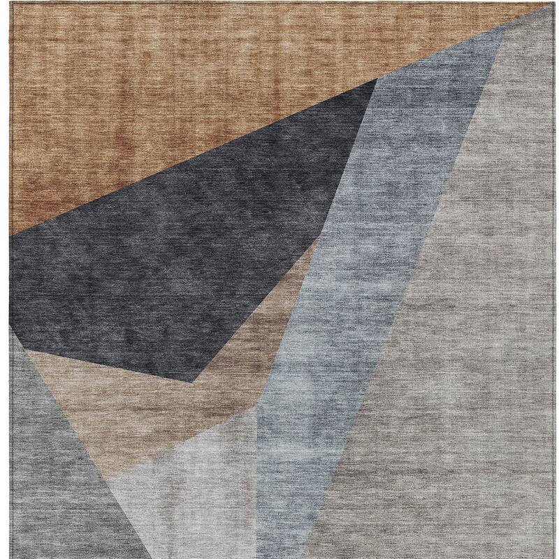HomeRoots Abstract Transitional Rectangle Outdoor Rug