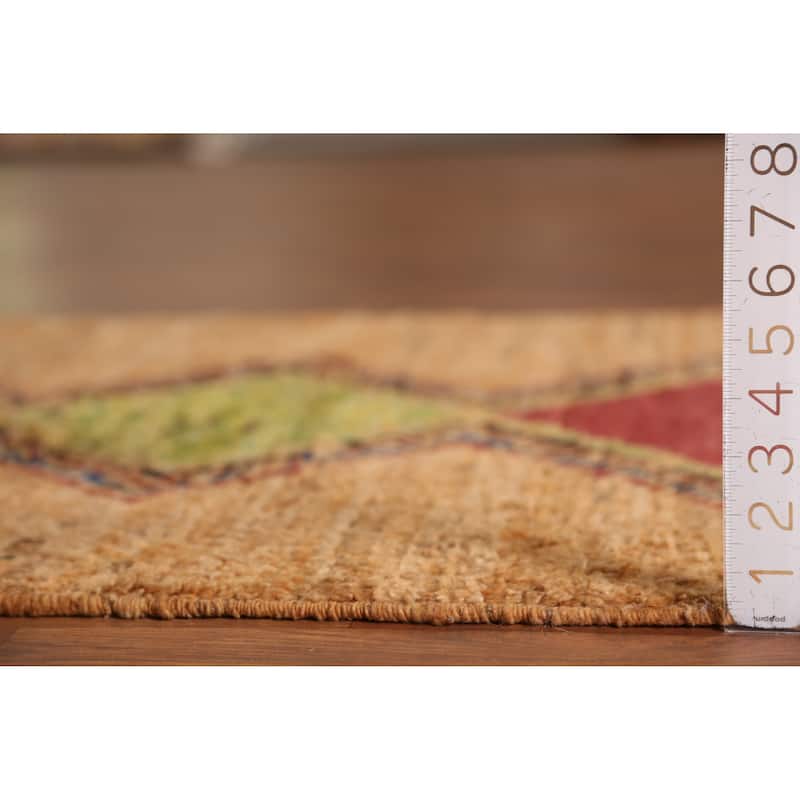 Moroccan Orange Tribal Oriental Runner Rug Handmade Wool Carpet - 3'3" x 12'6"