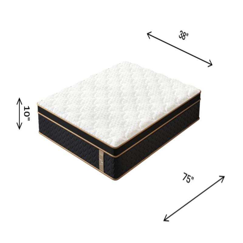 Roomfitters 10 Inch Twin/Queen/Full/King Plush Hybrid Mattress, Gel Memory Foam and Pocket Spring Bed