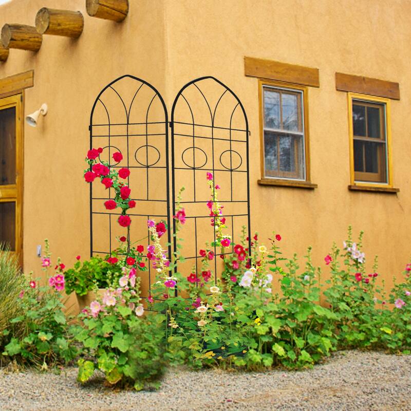 4 Pack Metal Garden Trellis 78.7" x 19.7" Rustproof Trellis for Climbing Plants Outdoor Flower Support