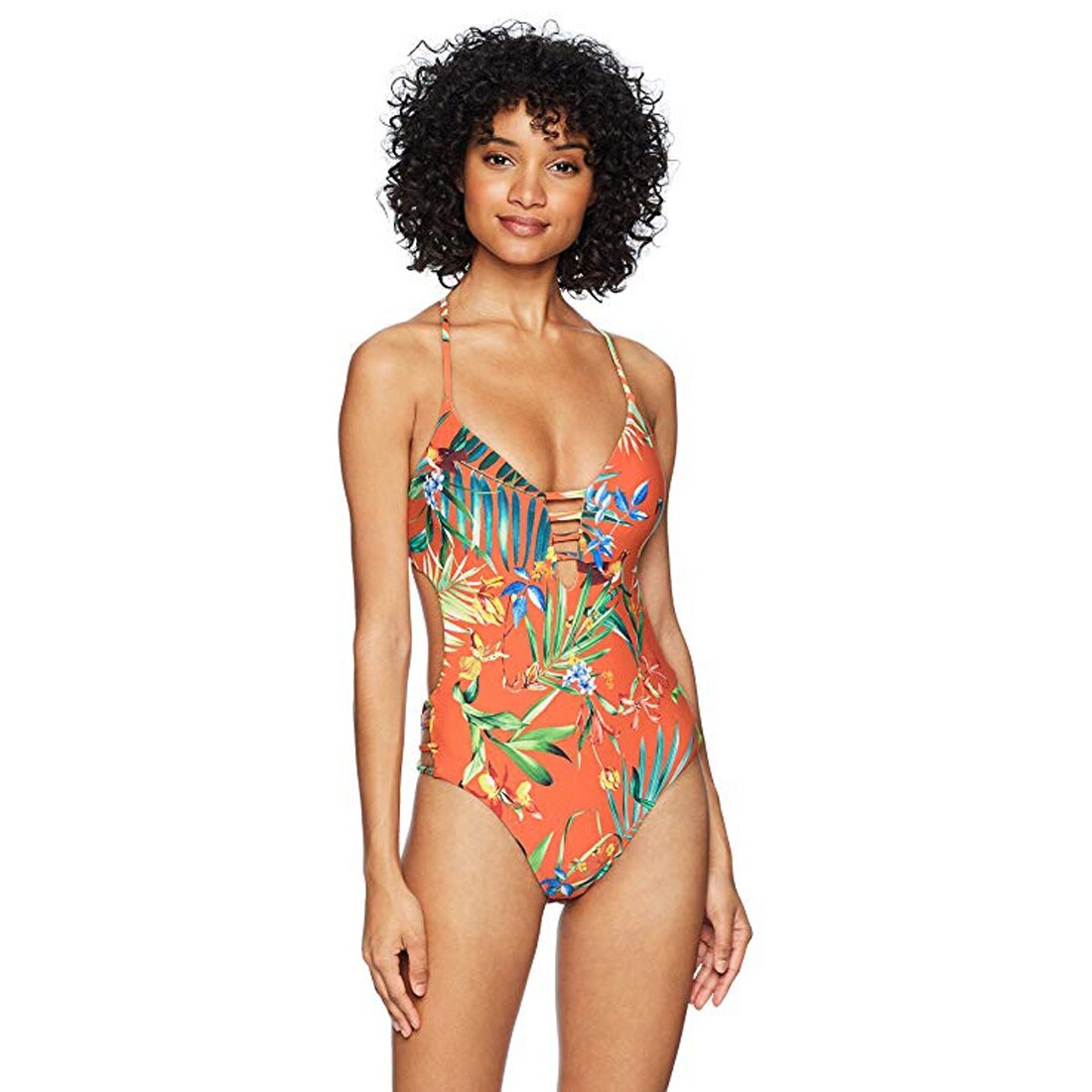 Shop Lucky Brand Women S Strappy One Piece Swimsuit Pimento