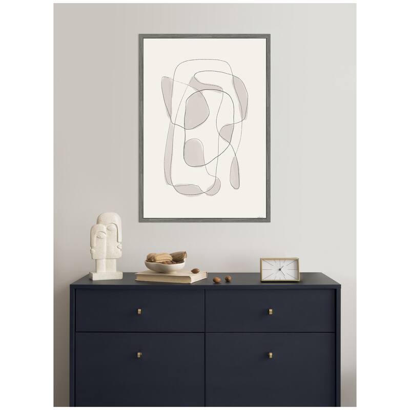 Kate and Laurel Minimalist Lines by Gabrielly Guedes Framed Canvas Wall Art Print