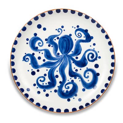 Euro Ceramica Octopus 15" Round Serving Platter