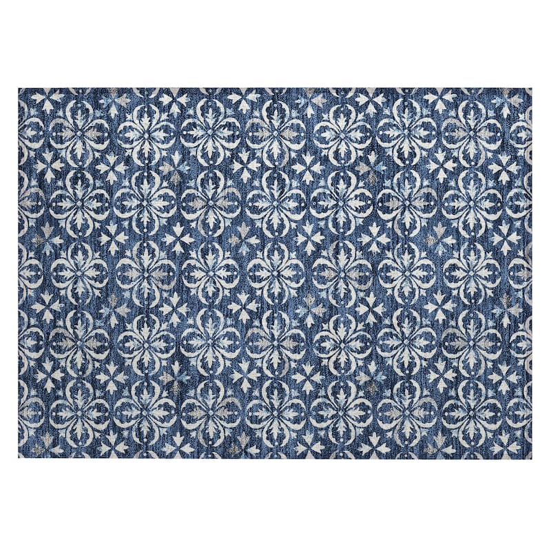 Machine Washable Indoor/ Outdoor Chantille Traditional Medallion Rug