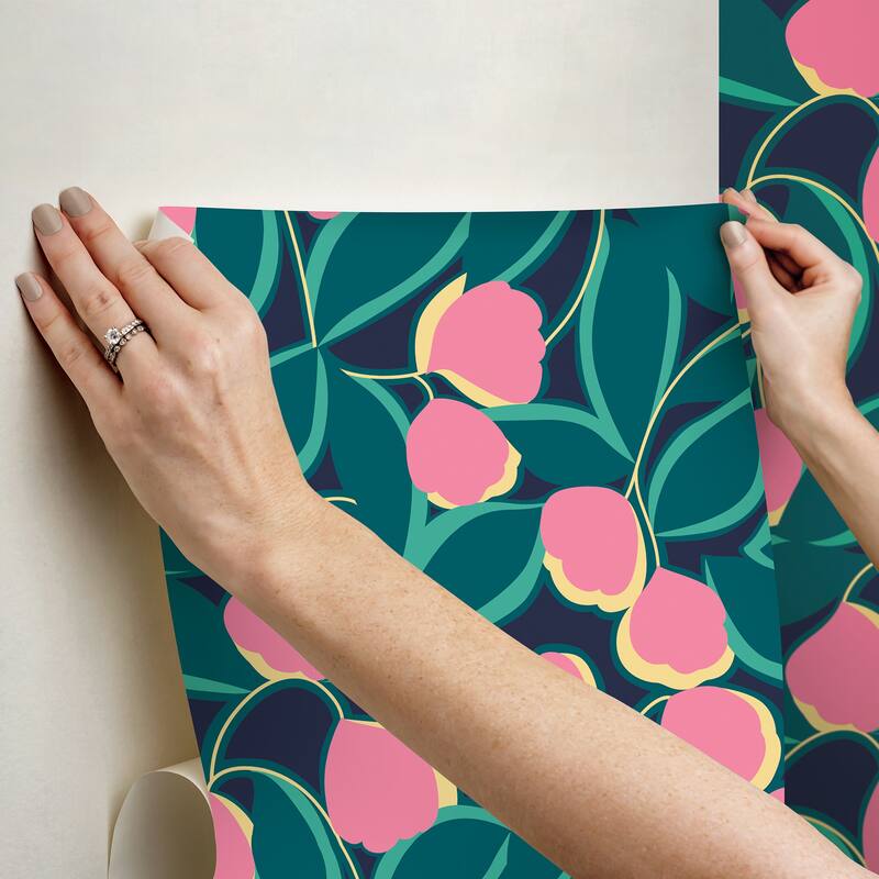 Megan Carter Talia Navy Peel and Stick Wallpaper