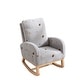 preview thumbnail 21 of 46, Upholstered High Back Wooden Rocking Chair for Living Room Baby Kids Room Bedroom, Pink Boucle