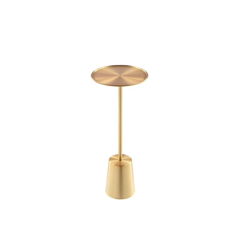 8 in. Gold Round Metal End Table, Sturdy Build End Side Table for Living Rooms