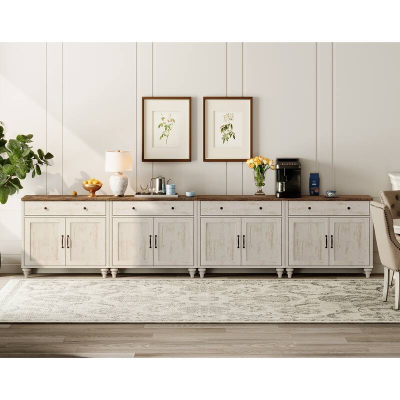 Farmhouse Sideboard, Buffet Cabinet with Storage Cabinets