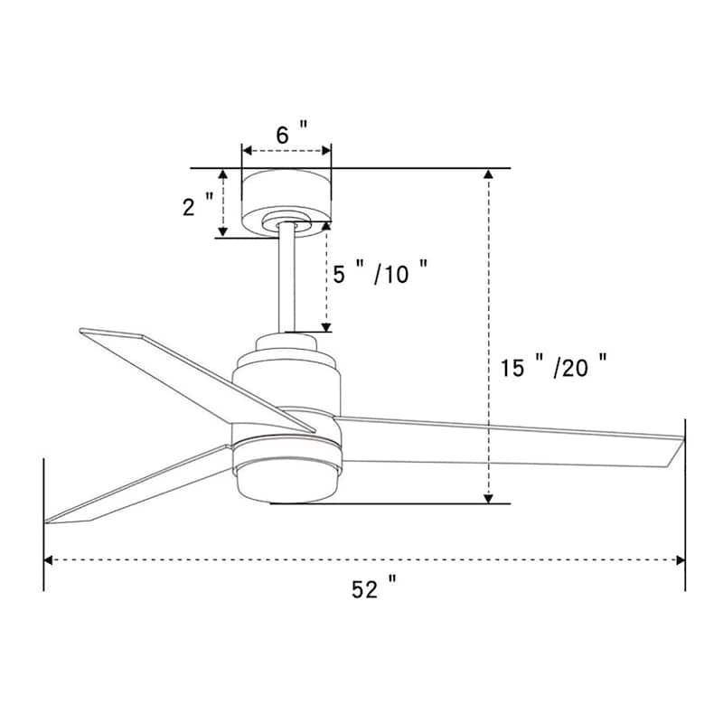 Brushed Nickel 52 in. Integrated LED Indoor 3-Blade Reversible Ceiling Fan Light Kit, Remote Control
