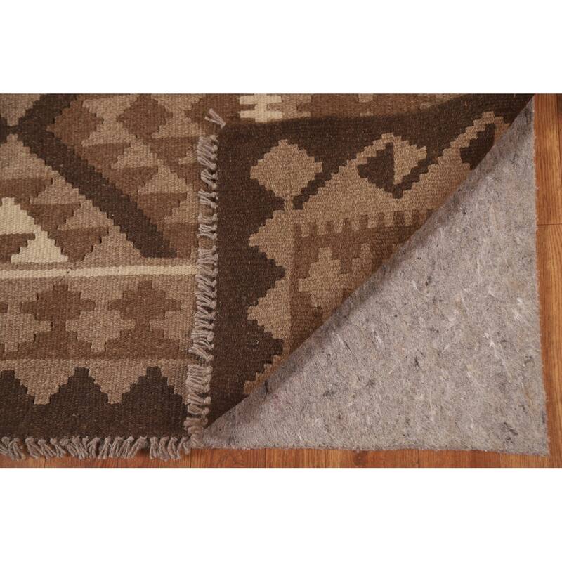 Reversible Kilim Geometric Area Rug Hand-woven Wool Carpet - 5'5" x 8'1"