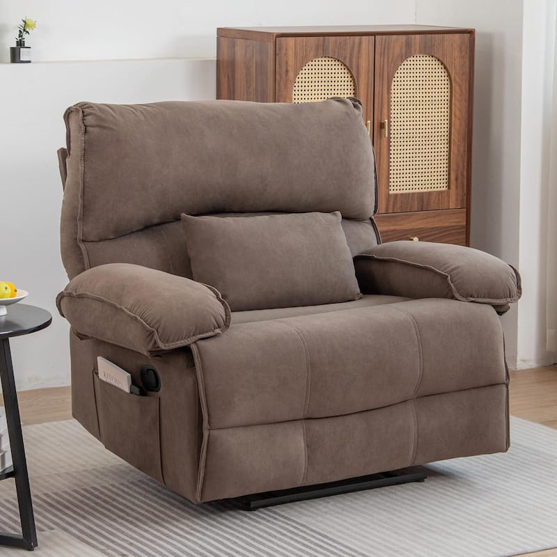 Oversized Manual Recliner Chair Sofa for Living Room - Brown