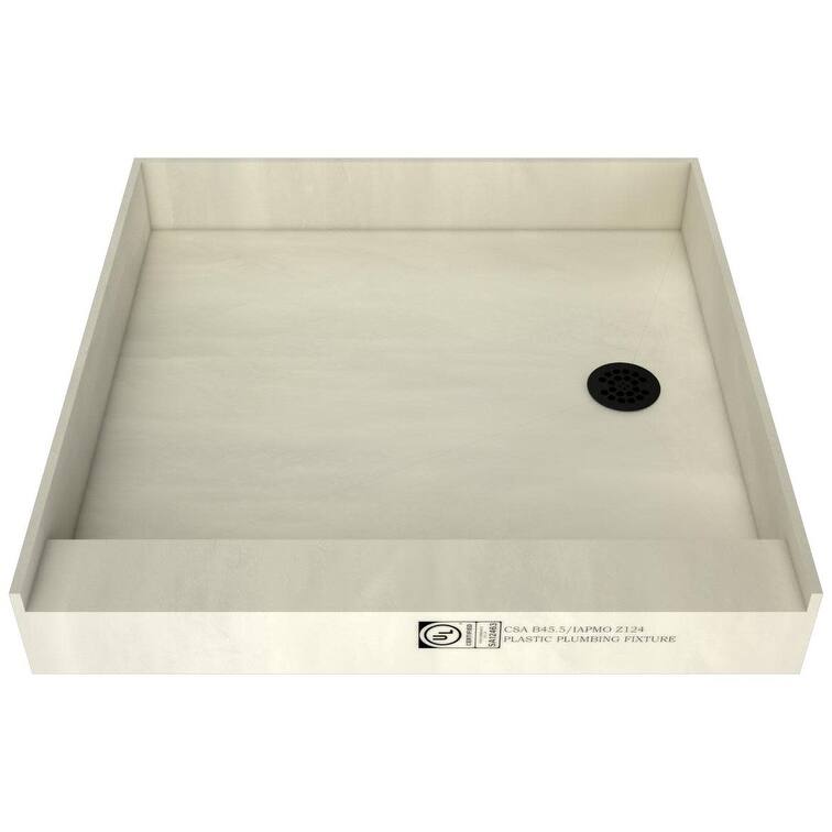Tile Redi P4848RPVC Redi Base 48" x 48" Square Shower Base with Single - Matte Black