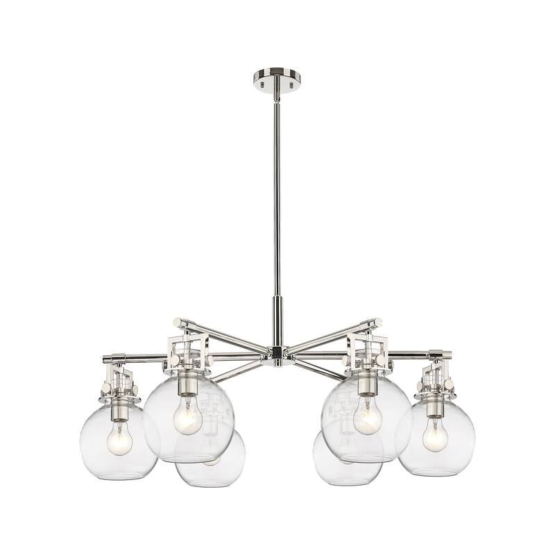 Innovations Lighting Downtown Urban - Newton Sphere - 6 Light 26" Stem Hung Chandelier