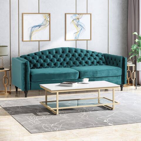 Antoine Button-tufted Velvet Sofa by Christopher Knight Home