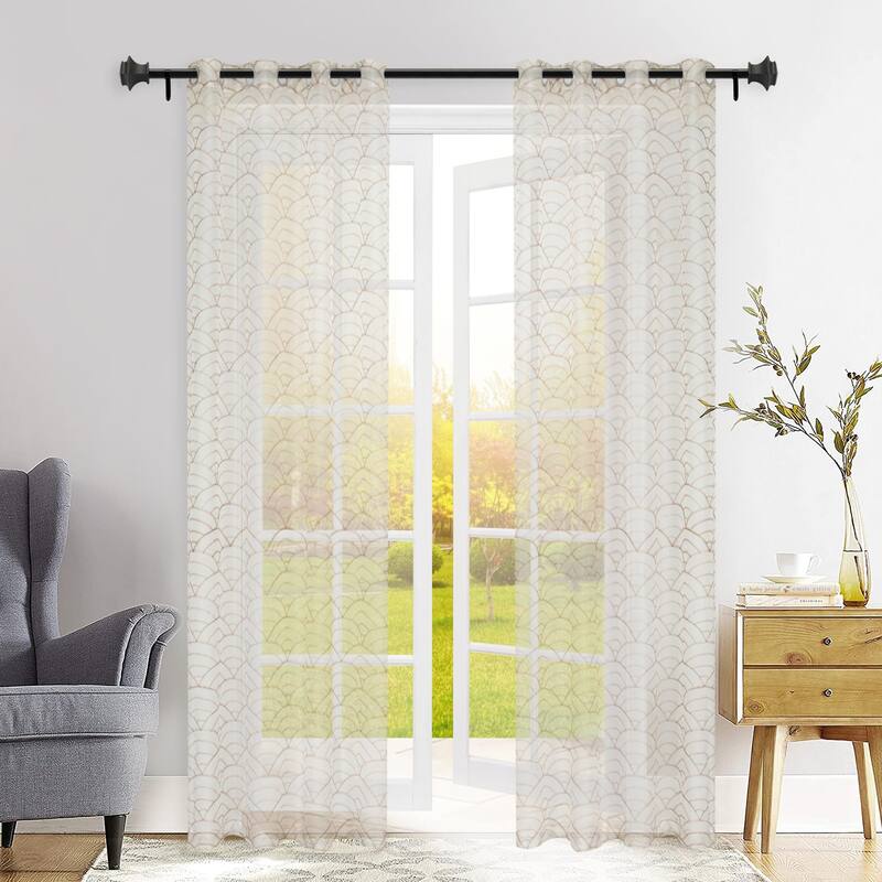 Deco Window 2 Pack Single Curtain Rod with Square Finials & Brackets Set - 44" to 84", 5/8 Inch Diameter, Black Matte