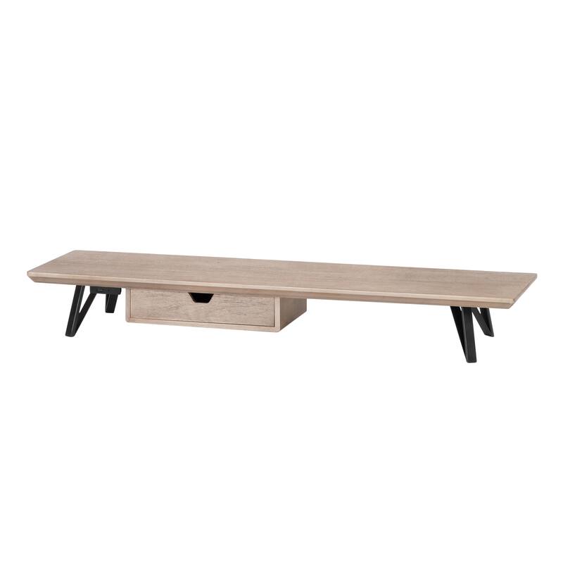 Jani Wood Monitor Stand Riser Desk - Ergonomic Design Stand, Desktop Organizer Table for Home, Office Workspace, Gaming Desk