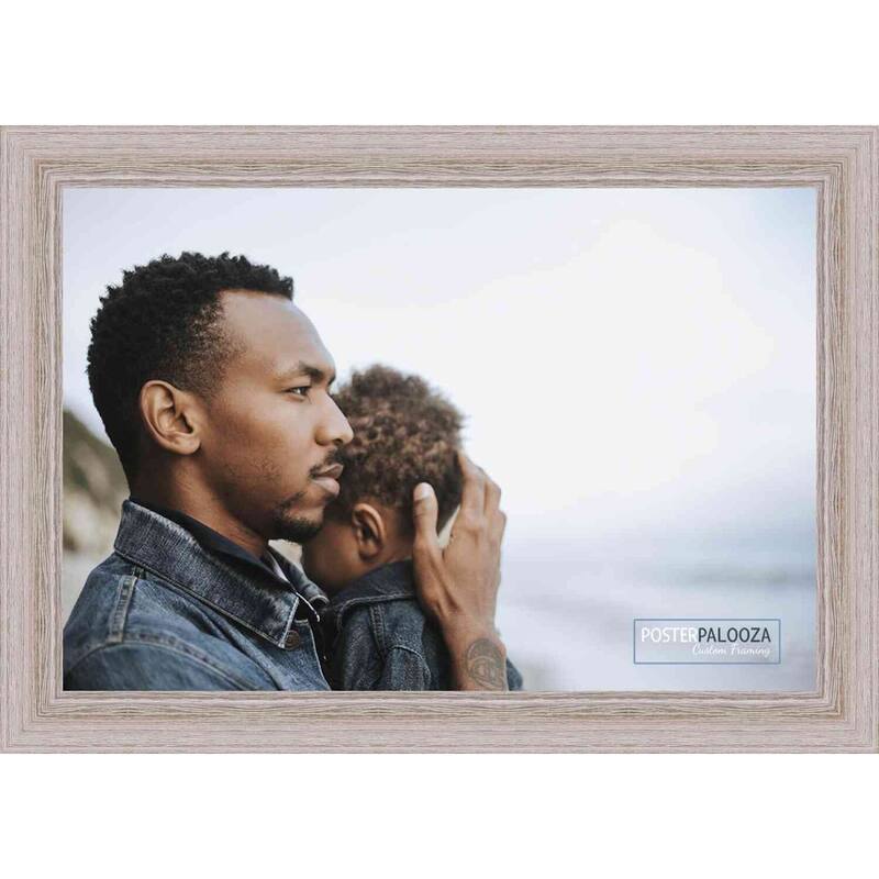 40x27 Frame Light Brown Oak Wooden Picture Frame with UV Acrylic, Foam