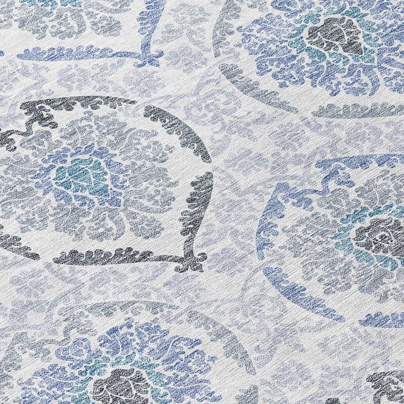 Machine Washable Indoor/ Outdoor Chantille Traditional Damask Rug