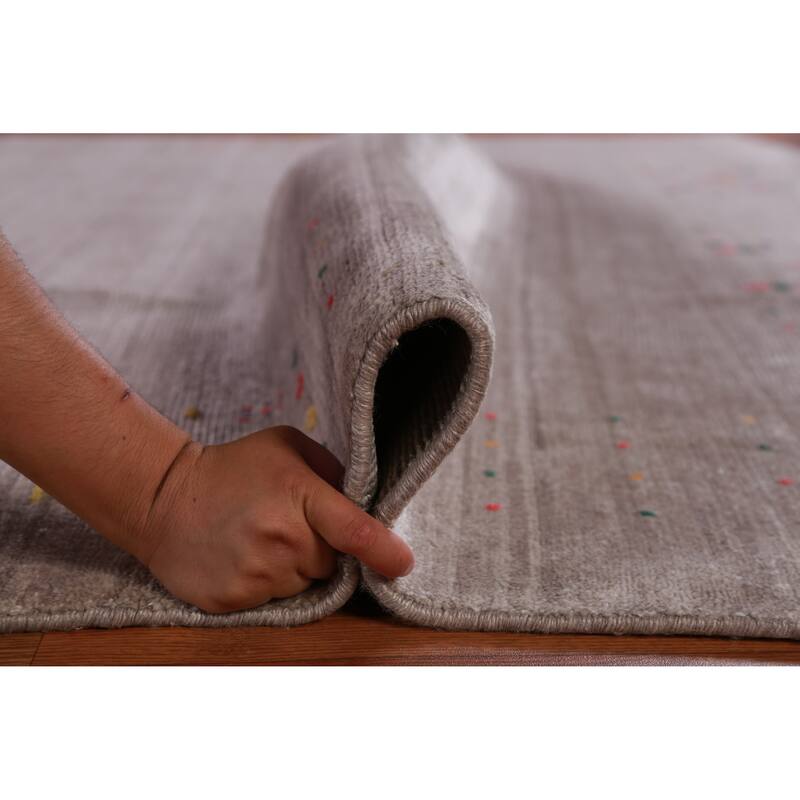 Hand Knotted Oriental 100% Wool Carpet Tribal Tribal Beige & Ivories Gabbeh Area Rug - 12' 4'' X 9' 0''