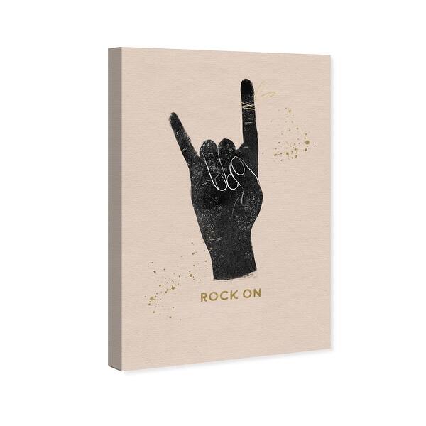 Oliver Gal 'Rock On Hand'Glam Black Wall Art Canvas Print Bed Bath