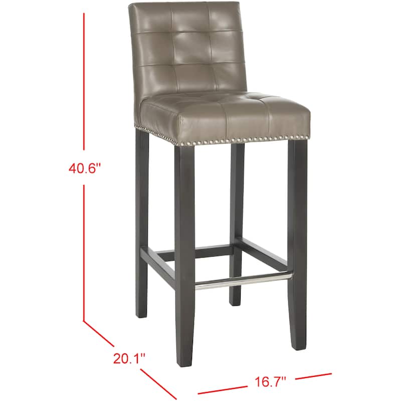 SAFAVIEH Danica Grey Bar 30-inch Stool - 16.7" x 20.1" x 40.6" - 17Wx20Dx41H