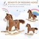 preview thumbnail 4 of 7, Qaba Rocking Horse Plush Animal on Wooden Rockers with Sounds, Brown