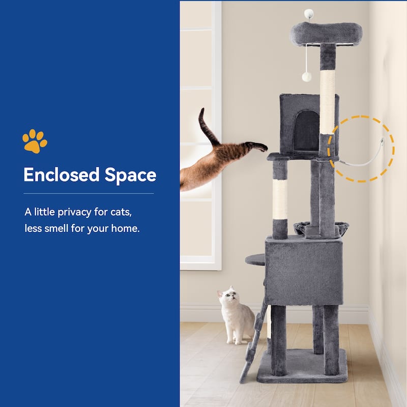 Moasis 71"H Velvet Cat Tree