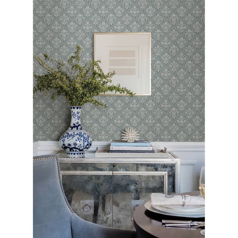 Frances Blue Fishscale Wallpaper