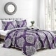 preview thumbnail 1 of 3, Wellco Bedding Comforter Set 3 Piece All Season,Purple Purple - Queen